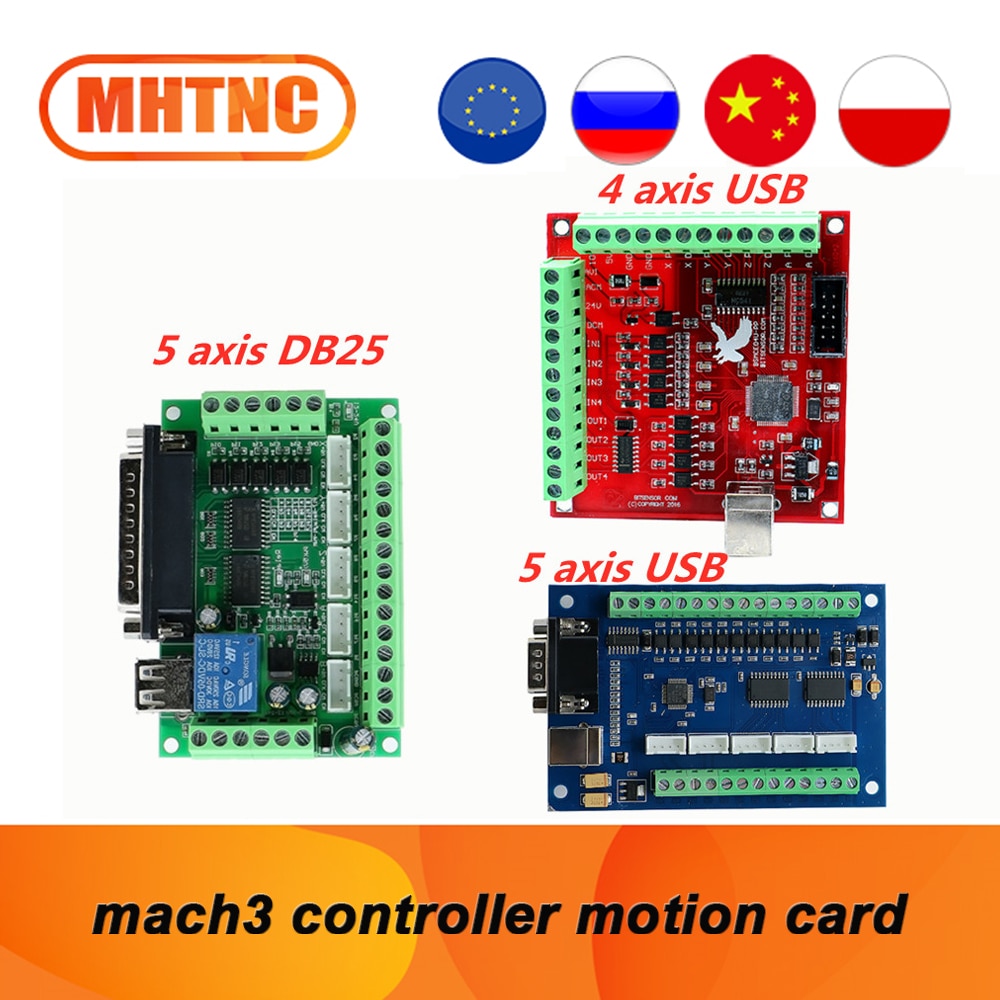  CNC Ʈѷ MACH3 ý, 4 , 5 , USB 5  DB25  ī, 100Khz ̹ ,  и 